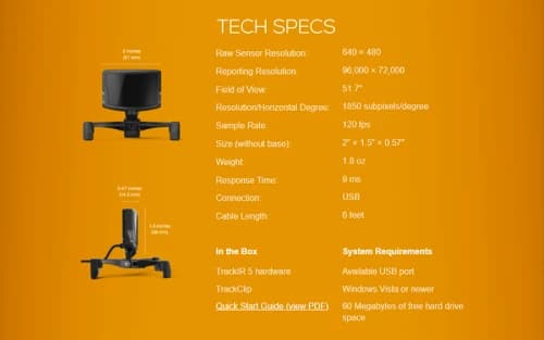 TrackIR specs page