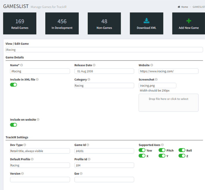 TrackIR cms